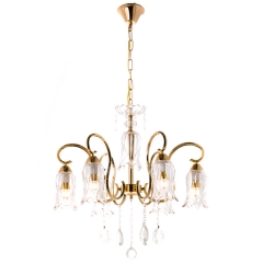 Люстра классическая золото с 6 стеклянными плафонами в форме тюльпана (OU011/6/gold) (OU011/6/gold)