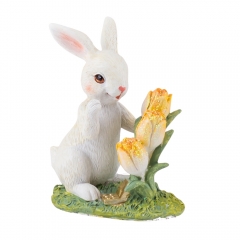 Статуэтка "Кролик с тюльпанами", 11 см (2007-266)