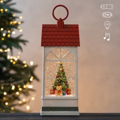 Новорічний ліхтар з підсвіткою та музикою "Святкова ялинка", 31 см (9240-008)