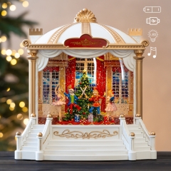 Новорічний ліхтар з підсвіткою та музикою "Новорічна вистава", 23 см (9240-014)