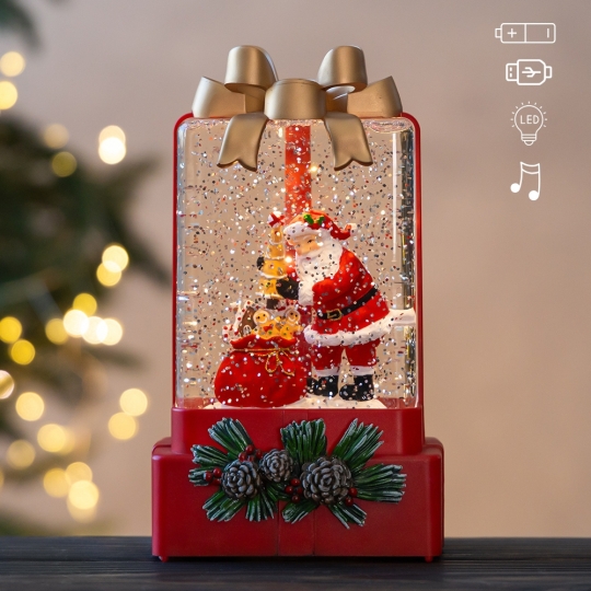 Новорічний ліхтар з підсвіткою та музикою 
