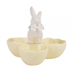 Підставка для 3 яєць "Білий кролик", жовта, 10 см (5009-003)