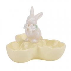 Підставка для 3 яєць "Білий кролик", жовта, 10 см (5009-003)