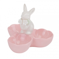 Підставка для 3 яєць "Білий кролик", рожева, 10 см (5009-004)
