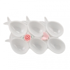 Підставка для 6 яєць "Весняний настрій", біла, 19 см (5009-009)