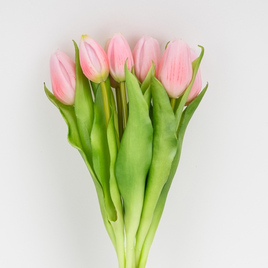 Букет латексних тюльпанів, 7 бутонів, рожевий, 31 см (2026-006/pink)