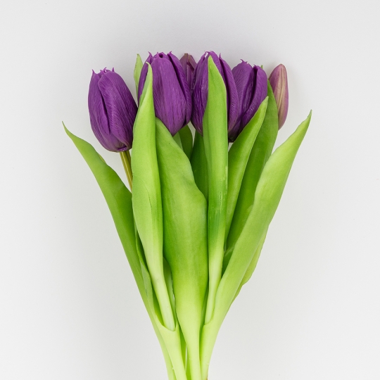 Букет латексних тюльпанів, 7 бутонів, фіолетовий, 31 см (2026-006/purple)
