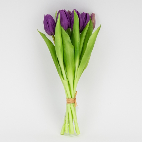 Букет латексних тюльпанів, 7 бутонів, фіолетовий, 31 см (2026-006/purple)