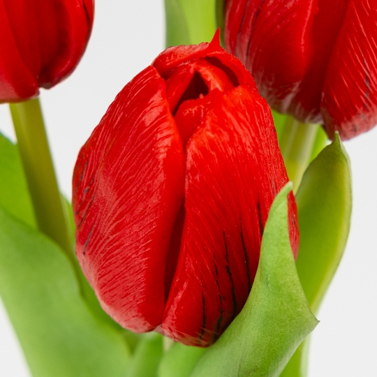 Букет латексных тюльпанов, 7 бутонов, красный, 31 см (2026-006/red)