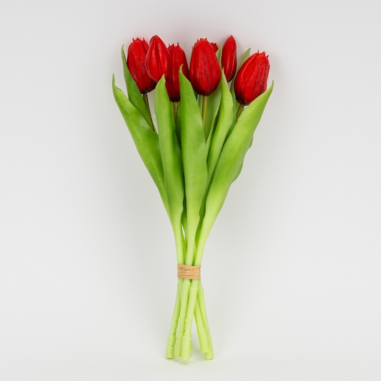 Букет латексных тюльпанов, 7 бутонов, красный, 31 см (2026-006/red)