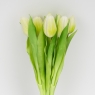Букет латексних тюльпанів, 7 бутонів, біло-зелений, 31 см (2026-006/white)