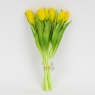 Букет латексных тюльпанов, 7 бутонов, желто-зеленый, 31 см (2026-006/yellow)