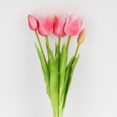 Букет латексних тюльпанів, 5 бутонів, рожевий, 38 см (2026-007/pink)