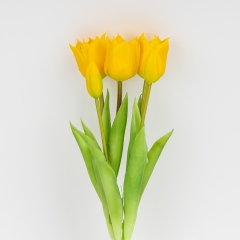 Букет латексних тюльпанів, 5 бутонів, жовтий, 38 см (2026-007/yellow)