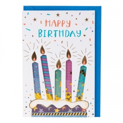Вітальна листівка з конвертом до Дня Народження "Свічки" (3000-002)