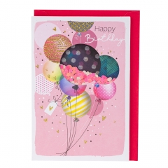 Вітальна листівка з конвертом до Дня Народження "Кульки" (3000-005)