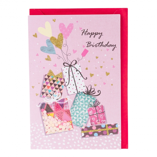 Открытка с конвертом ко Дню Рождения 