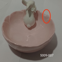 УЦІНКА Піала "Білий кролик", рожева, 10 см (Скол на піалі,дефект кераміки,чорні краплинки) (00BR-5009-007)