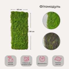 Декоративна панель зі штучної зелені "Мох", 40*90 см (9226-002)