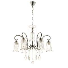 Люстра классическая хром с 6 стеклянными плафонами в форме тюльпана (OU011/6/chrom) (OU011/6/chrom)