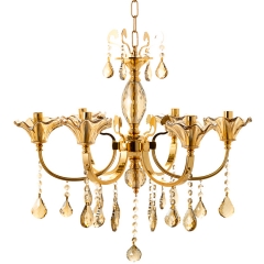 Люстра классическая с медовыми плафонами (6 лампы) (OU003/6/gold) (OU003/6/gold)