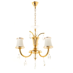 Люстра классическая золото с белым абажуром из стекла (3 лампы) (OU013/3/gold) (OU013/3/gold)