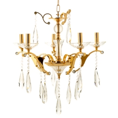Люстра классическая с 5 плафонами из прозрачного стекла цвета золото (OU016/5/gold) (OU016/5/gold)