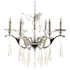 Люстра классическая с прозрачным декором из стекла цвета хром (6 ламп) (OU016/6/chrom) (OU016/6/chrom)