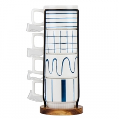 Набор кружок с металлической подставкой "Геометрия", 300 мл (9028-015)