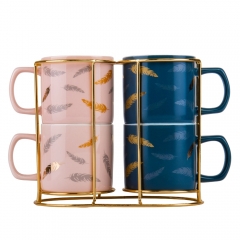 Набор кружок с металлической подставкой "Дуновение", 200 мл (9028-027)