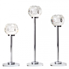 Набір з 3 підсвічників "Діамант", срібний, 21*17,7*14,7 см (9137-013)