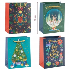 Подарунковий пакет "Різдвяні традиції", 14*18 см * Рандомний вибір дизайну (9265-001)