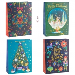 Подарунковий пакет "Різдвяні традиції", 31*42 см * Рандомний вибір дизайну (9265-003)