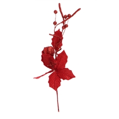 Декоративна гілка "Різдвяна прикраса" червона (2010-056)