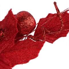 Декоративна гілка "Різдвяна прикраса" червона (2010-056)