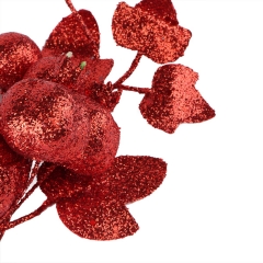 Декоративна гілка "Зимові дари" червона (2010-071)