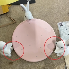 УЦІНКА Підставка "Білі кролики", рожева, 18 см (Кролики відклеєні від підставки) (00BR-5005-014)