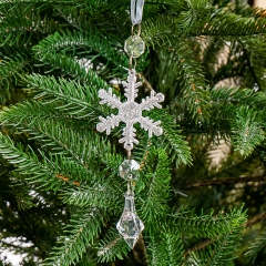 Набор украшений "Серебряная снежинка с кристаллом" (021NR/silver)