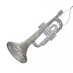 Украшение "Золотая труба в блёстках" (024NR/silver)