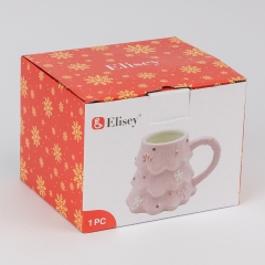 УЦІНКА Кружка "Рожева ялинка", 400 мл (Дефект фарбування,напливи,тріщинки) (00BR-6036-009)