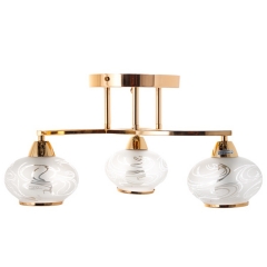 Люстра припотолочная золотая с 3 прозрачными плафонами (VS003/3) (VS003/3)