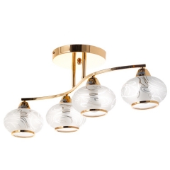 Люстра пристібна золота з 4 прозорими плафонами (VS003/4)