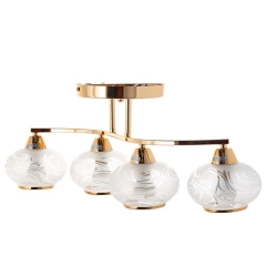 Люстра пристібна золота з 4 прозорими плафонами (VS003/4)