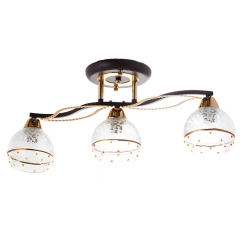 Люстра припотолочная коричневого цвета на 3 прозрачных плафона (VS004/3) (VS004/3)