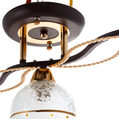 Люстра припотолочная коричневого цвета на 3 прозрачных плафона (VS004/3) (VS004/3)