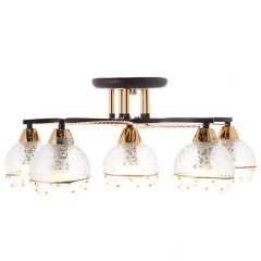 Люстра припотолочная коричневого цвета на 6 прозрачных плафона (VS004/6) (VS004/6)