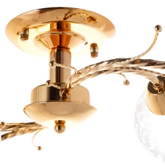 Люстра золотая с прозрачным стеклом на 4 плафона (VS005/4) (VS005/4)