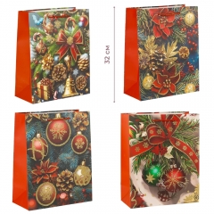 Подарунковий пакет "Новорічне сяйво", 26*32 см * Рандомний вибір дизайну (9263-002)