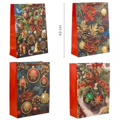 Подарунковий пакет "Новорічне сяйво", 31*42 см * Рандомний вибір дизайну (9263-003)