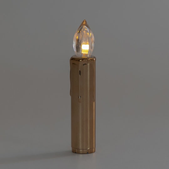 Набір з 10 світлодіодних свічок (LED) з кліпсами на ялинку, золотий, 10 см (9261-001)